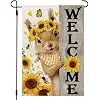 Summer Garden Flag Squirrel Sunflowers 12x18 Inch Double Sided Small Yellow Floral Seasonal Holiday Decoration for Outside Y llz