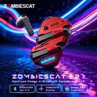 Auriculares Inalámbricos TWS con Diseño de Collar, Bluetooth 6.0, Traducción IA, Música Inmersiva, con APP Inteligente, Modelo Zombies Cat