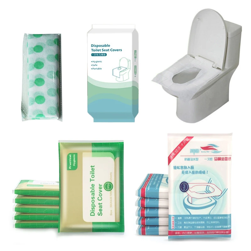 5~50pcs Disposable Toilet Seat Cushion Non Woven Fabric PE Film Isolation of Dirt Waterproof Portable Travel Hotels Supply TMZ