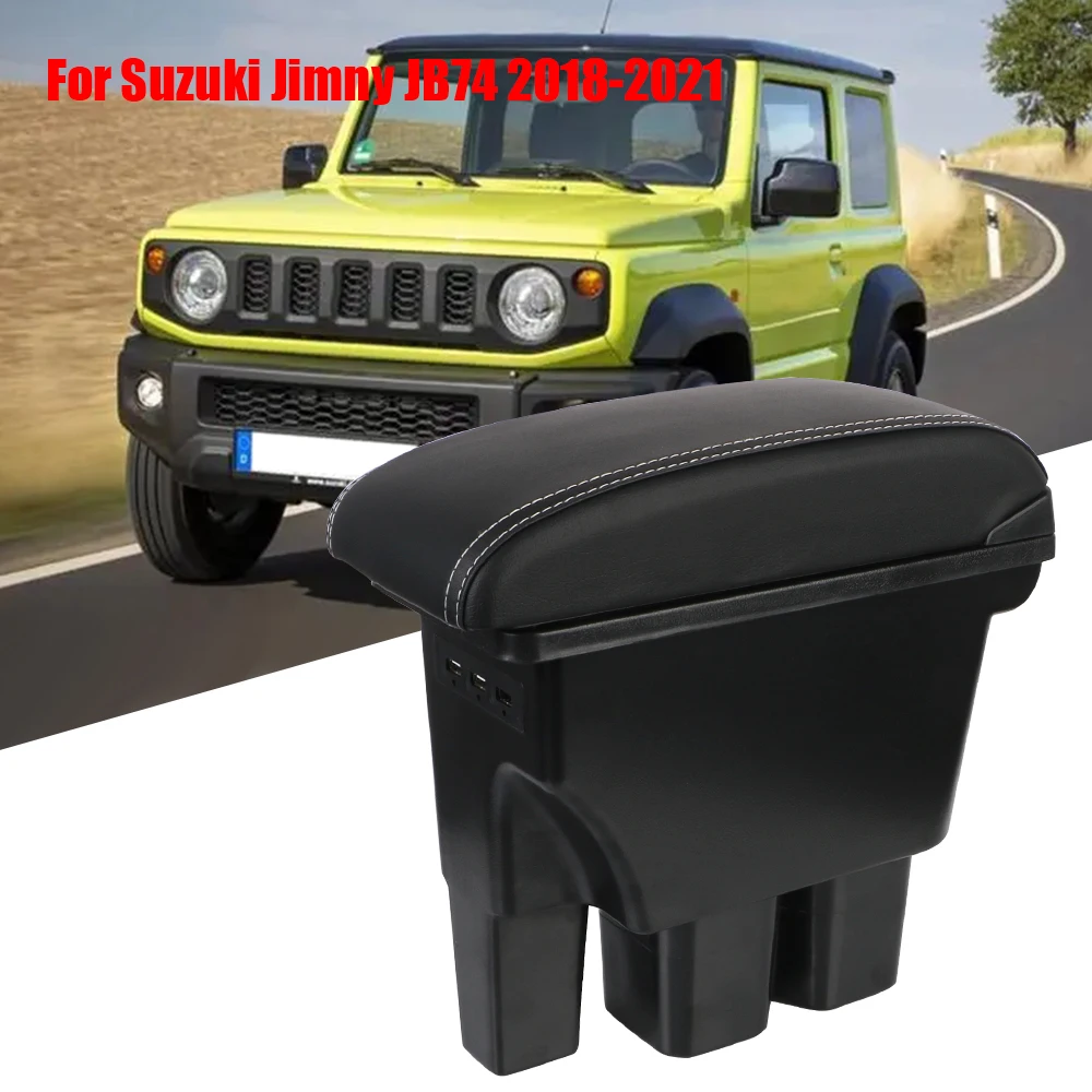 

Car Armrest Pad Supportor Storage Box USB Chargers Retrofit Part Interior Automotive Accessories For Suzuki Jimny JB74 2017-2020