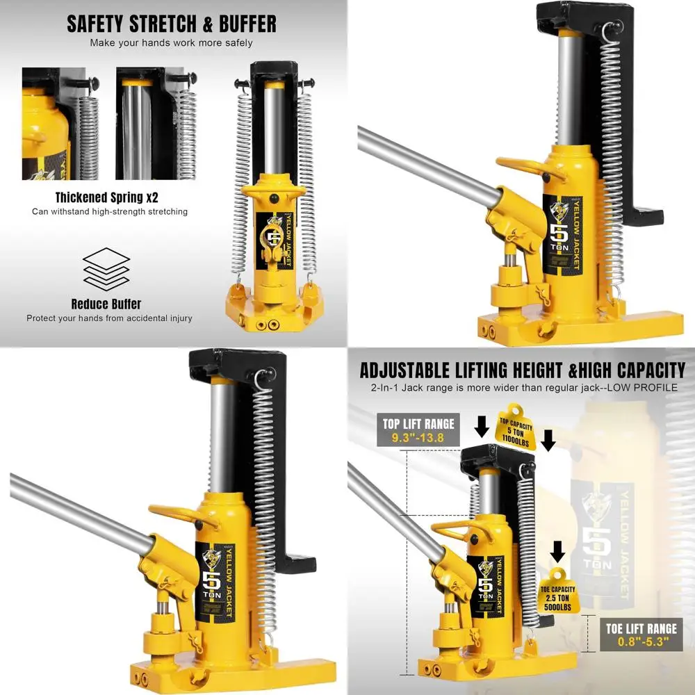 

2,5-тонный носок и 5-тонный верхний гидравлический домкрат для автомобилей, машин и промышленного ремонта