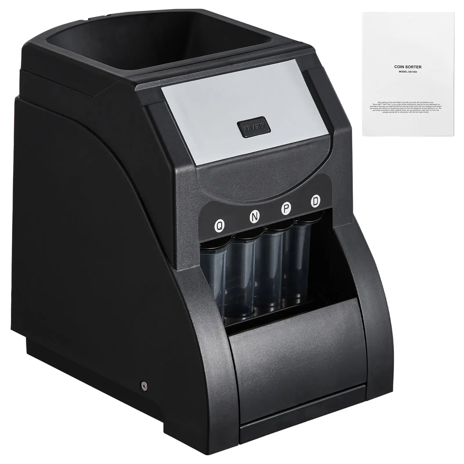 USD Coin Sorter, Coin Sorter Machine For USD Coin 1/5/10/25 Cents, Sorts Up To 230 Coins/Min, Sorter And Wrapper Machine Holds