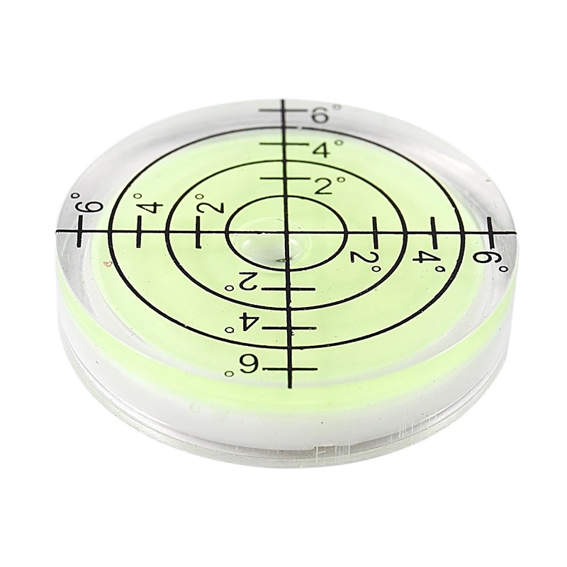 2 Pcs 32X7mm Acrylic Bullseye Bubble Level Round Level Bubble Accessories, Green