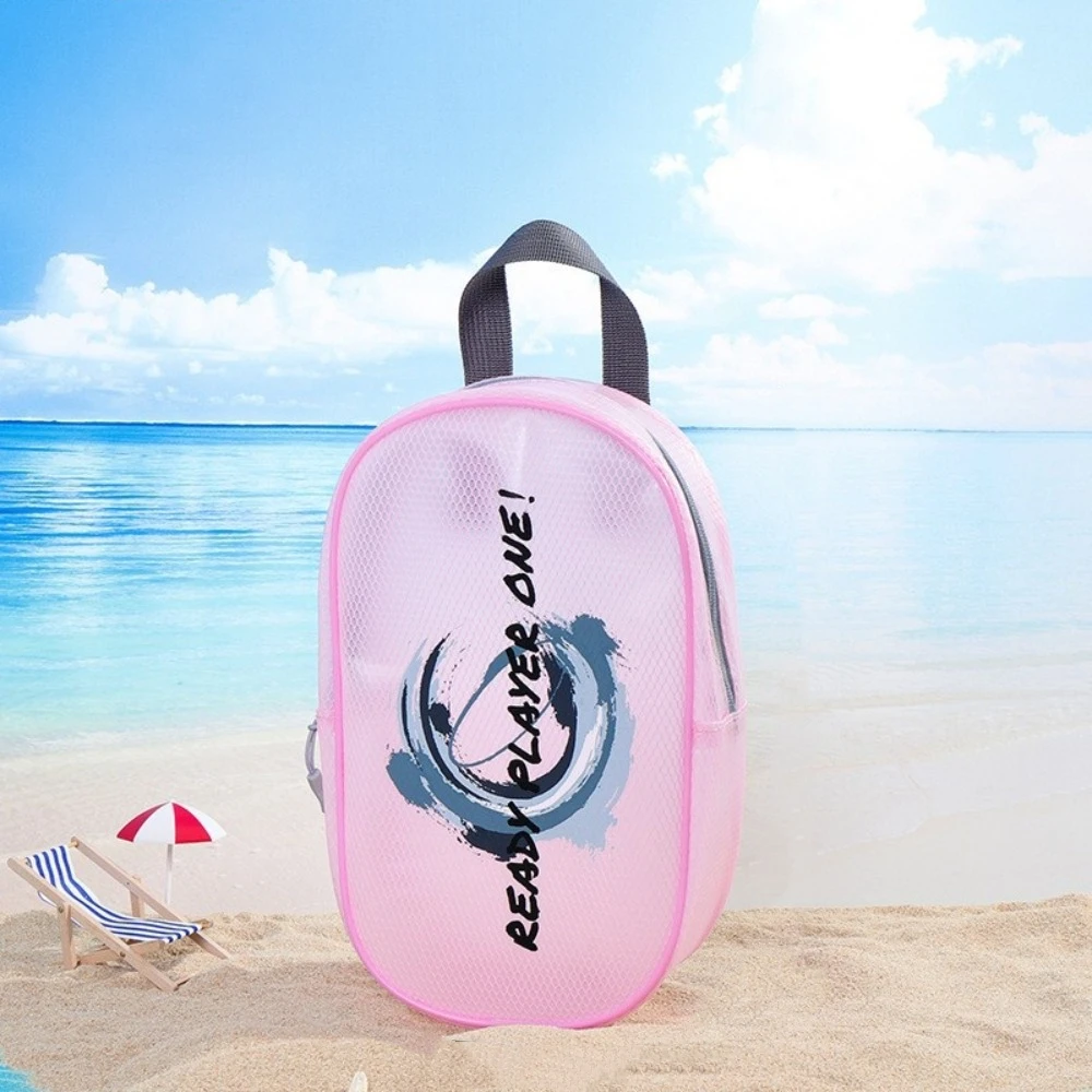 Portable Waterproof Storage Handbag Large Capacity Easy To Clean Toiletry Bag Zipper Solid Color Translucent Cosmetic Bag Beach