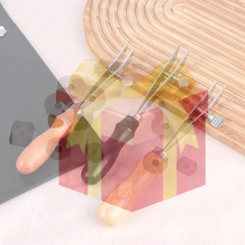 【HG】Wooden Handle Leather Creaser Width Adjustable Leather Edger Leather Working Tool For Belts Wallets Bags Saddles