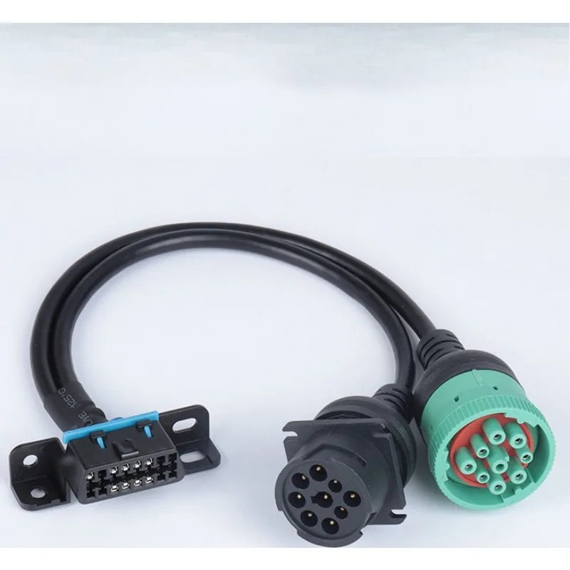 J1939 9Pin Deutsch Connector Pigtail Cable, Open End Diagnostic Test Wire Harness for Cummins Heavy Truck