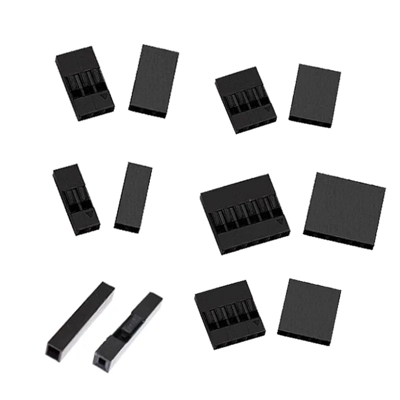 50PCS 2.54MM Dupont Connector Rubber Shell Single Row Jumper Wire Cable Housing Plug  1/2/3/4/5/6/Pin
