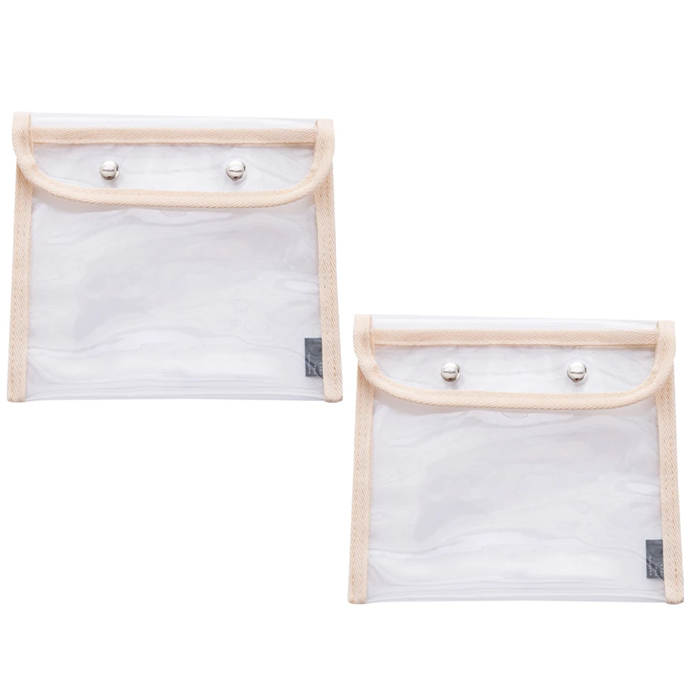 

2 Pcs PVC Storage Bag Large Capacity Portable Slim Multi Pencil Case Transparent Stationery Bag Washable Student Pen Organizer