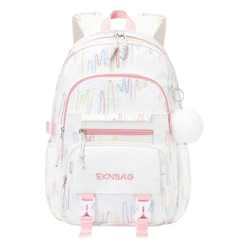 New Backpack for Girls,School Bookbag for Elementary Middle School Students,Stylish Teen Kids Daypack with Multiple Pockets