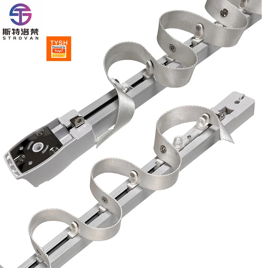 

STLF Tuya Zigbee Wifi S Shape Custom Track Electric Curtain Alexa Voice Control Smart Home Curtain System Motor Rail