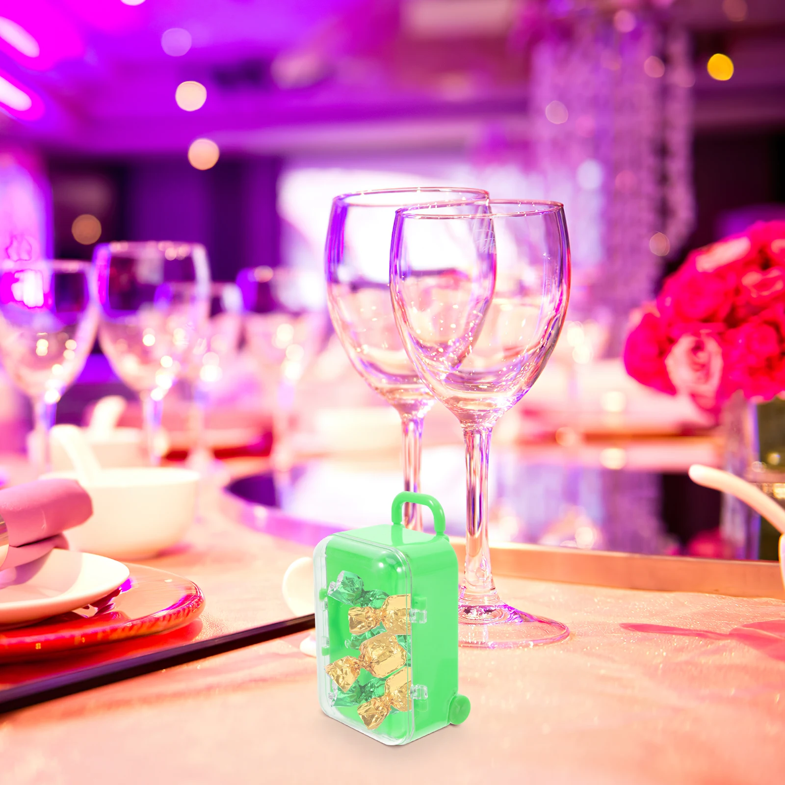 

12pcs Candy Box Packaging Mini Suitcases for Party Favors Wedding Gifts Green Color Lightweight Durable Creative Design