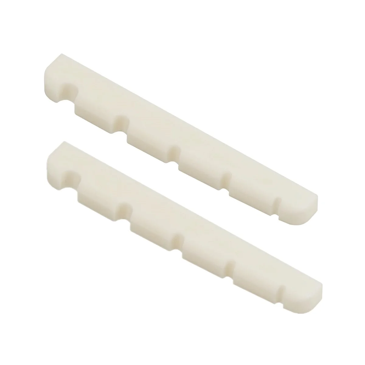 Miwayer 4/5/6 String Electric Bass Bone Bridge 2 pcs Nut Flat Bottom Pre-Slotted Made of Real Bone Multiple Saddle