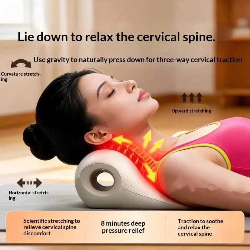 C-Shaped Cervical Massage Pillow Lightweight Neck Shoulder Relaxer Portable for Long Flight Road Trip Use