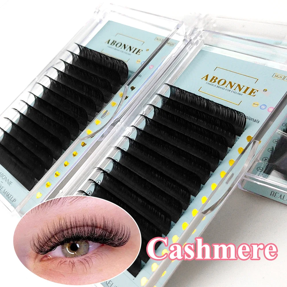 Abonnie Cashmere Classic Individual Eyelashes Extensions Ultra Matte Black Lashes Fluffy Cilia All Size Cilios