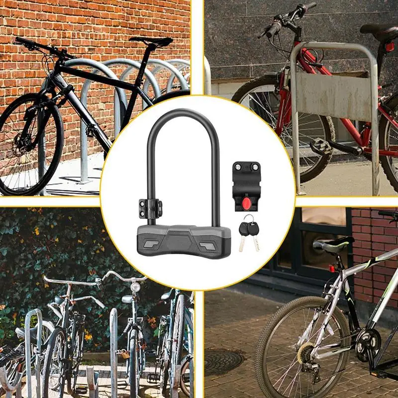 قفل الدراجة النارية، أقفال شديدة التحمل ومضادة للسرقة، لوازم ركوب الدراجات لمقود الرف والتنقل والسفر والمدرسة الخارجية للبالغين #5