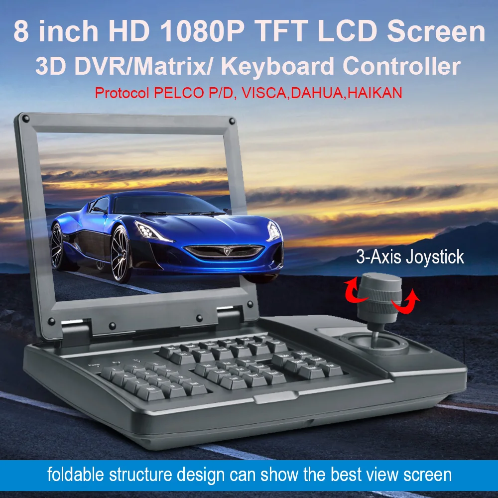 8 inch  TFT-LCD 3D  keyboard controller  for DVR and speed dome camera