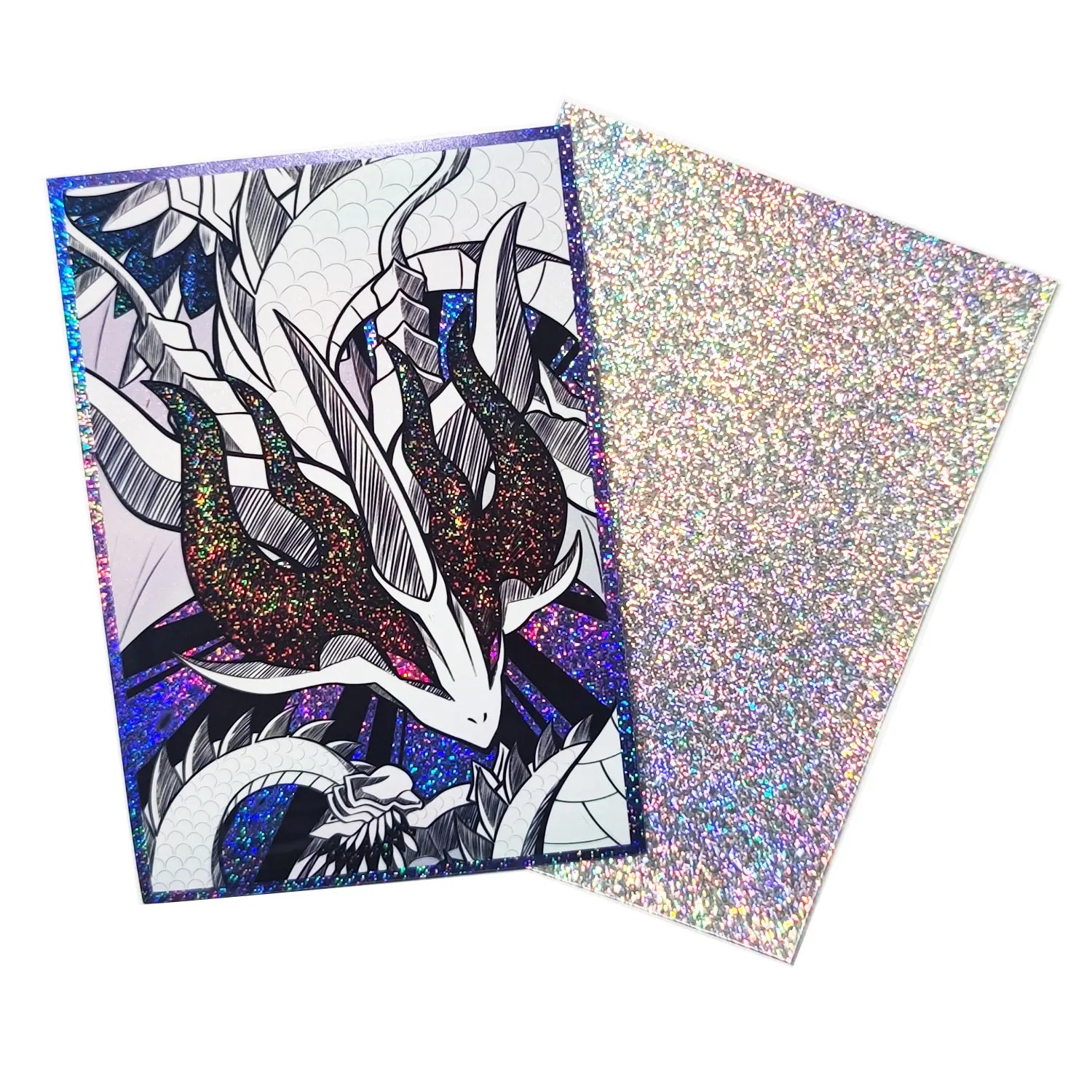 

60PCS 63x90mm Trading Cards Protector Holographic Animation YuGiOh Card Sleeves Shield Laser Cute Card Deck Cover Japanese Size