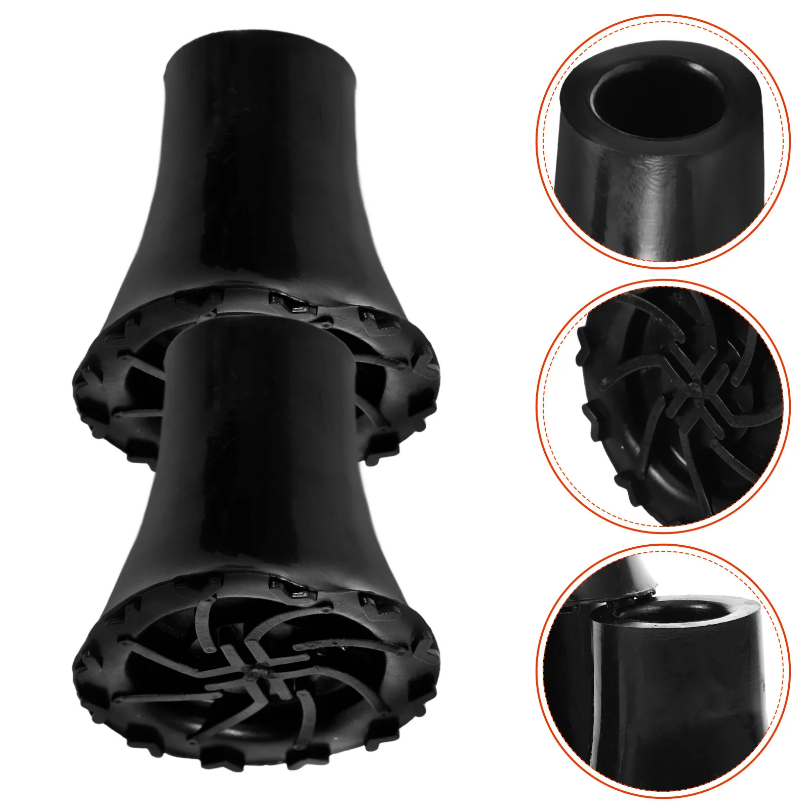 4pcs Non-Slip Crutch Tips with Shock Absorption for Walking Canes, Hiking Poles, Trekking – Enhanced Stability