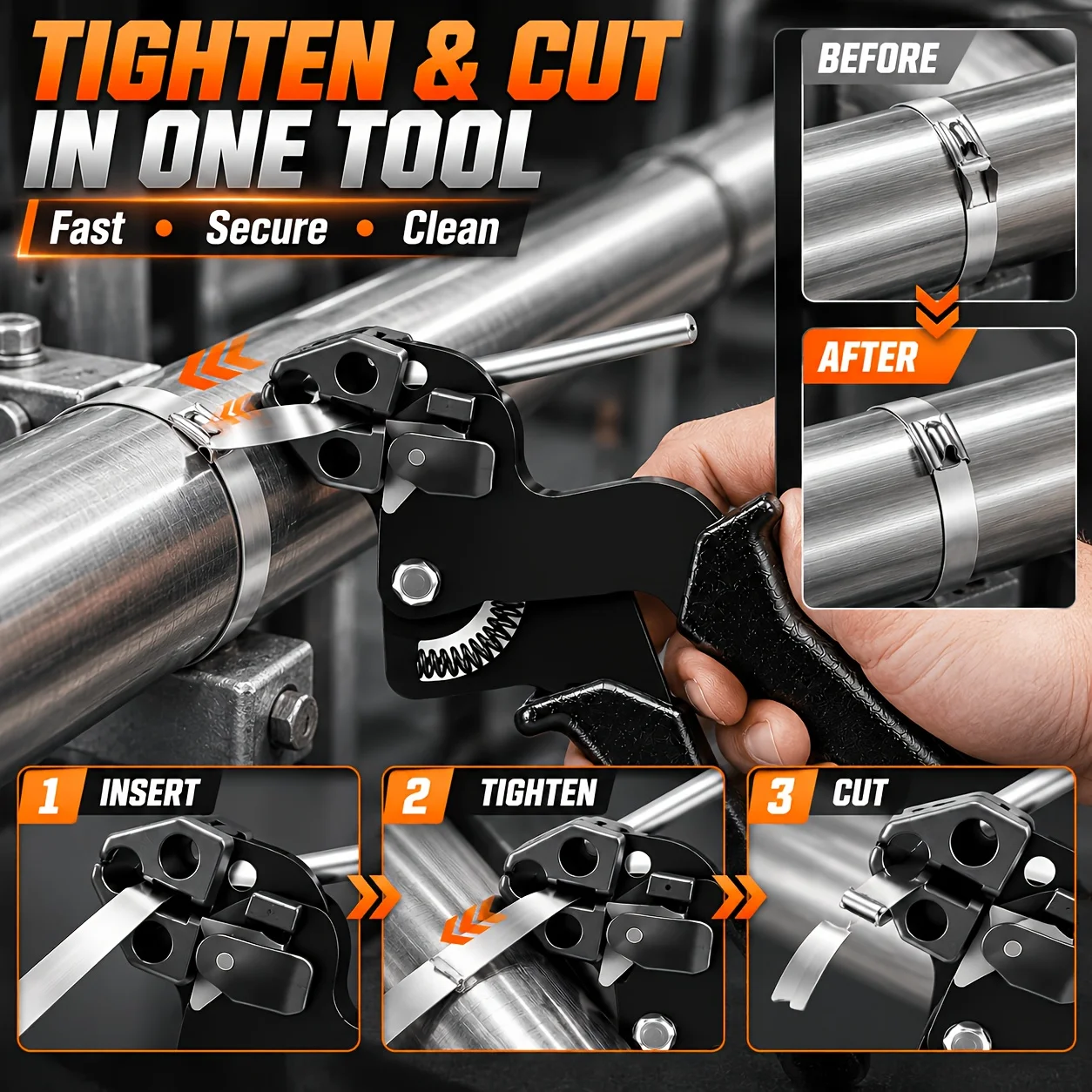 Heavy Duty Stainless Steel Cable Tie Kit, Tension & Cut Tool for Automotive, Pipe, Cable Management & Outdoor Equipment