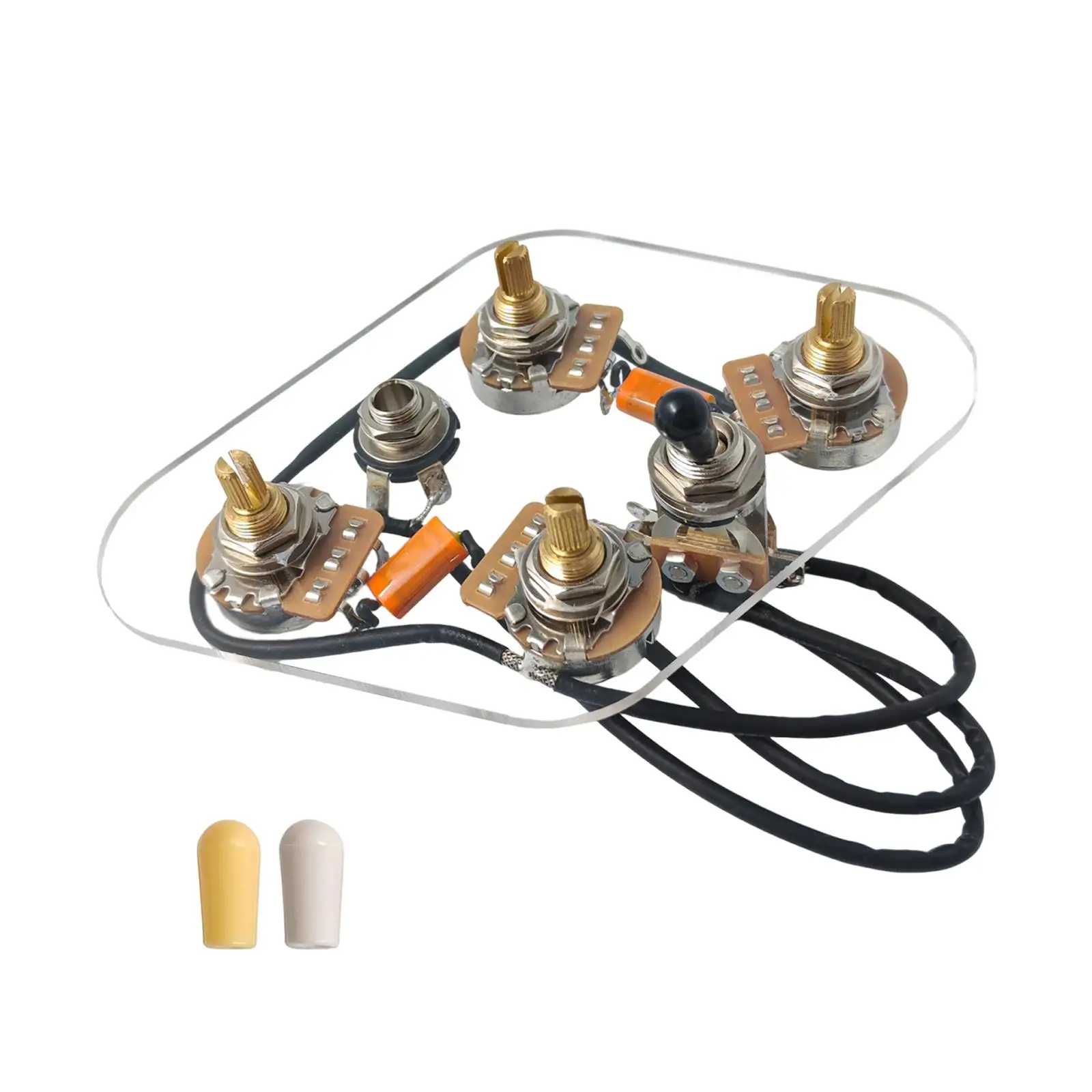 Guitar Prewired Wiring Harness Kit Three Way Toggle Switch Output Jack Metal Parts for Electric Guitar Upgrade