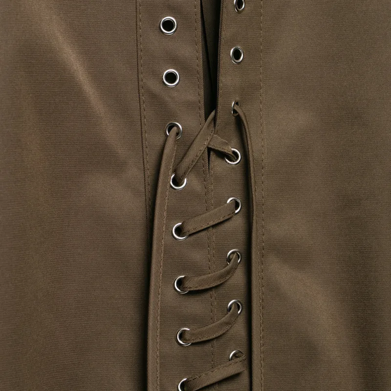 EAEOVNI Blusa de cor sólida para mulheres design de bandagem moda manga comprida camisa solta versátil 2025 novas roupas