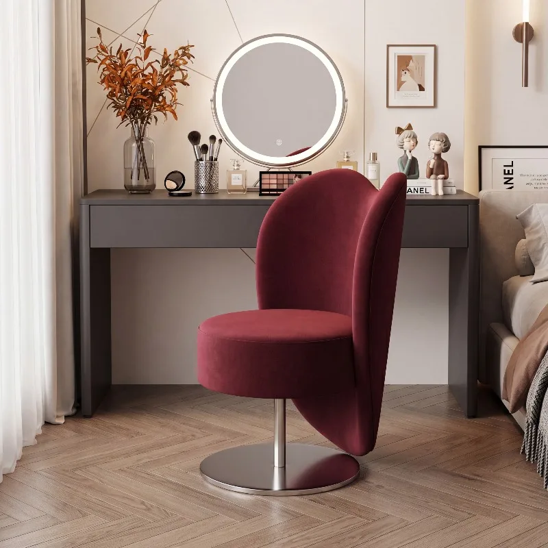 Italian Rotating Vanity Stool Designer Heart Shape Chair Bedroom Makeup Table Chair Dining Room Furniture Muebles Sillas FYMC