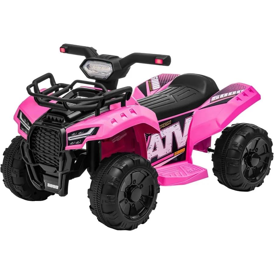 ATV dla dzieci zasilane akumulatorem 6V, quad z muzyką i światłem, prędkość maksymalna 1,9 km/h, quad dla dzieci w wieku 1,5-3 lat, Pin