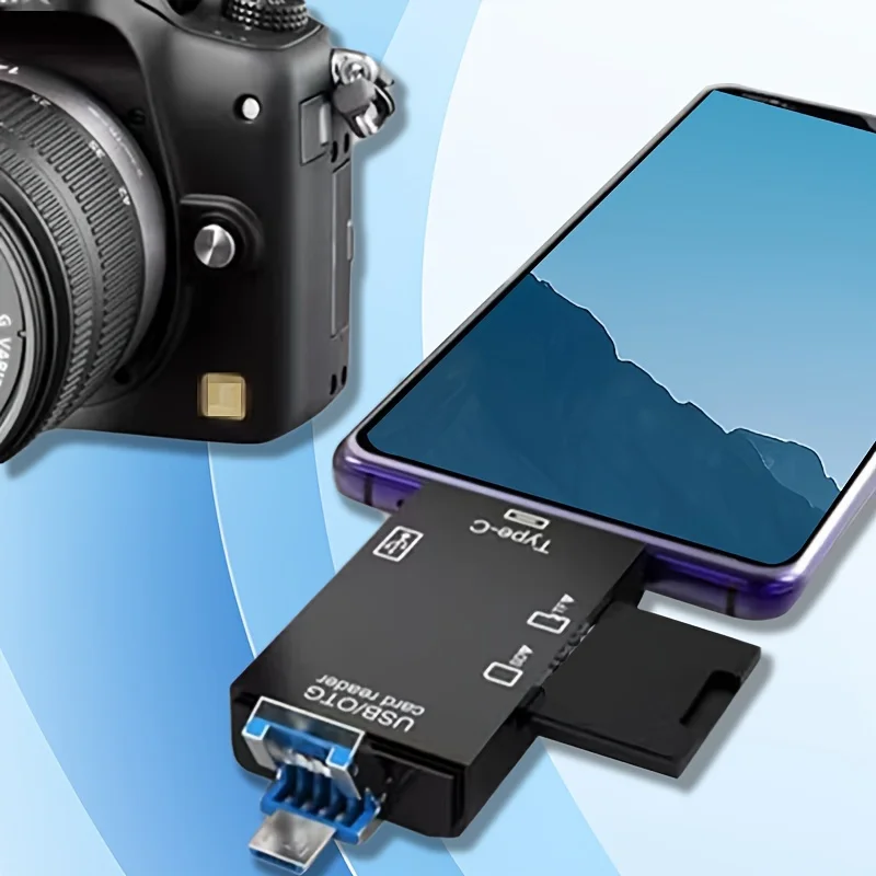 Czytnik kart OTG TF SD 6 w 1 Wielofunkcyjny adapter USB do pamięci flash do telefonu, komputera, aparatu i laptopa