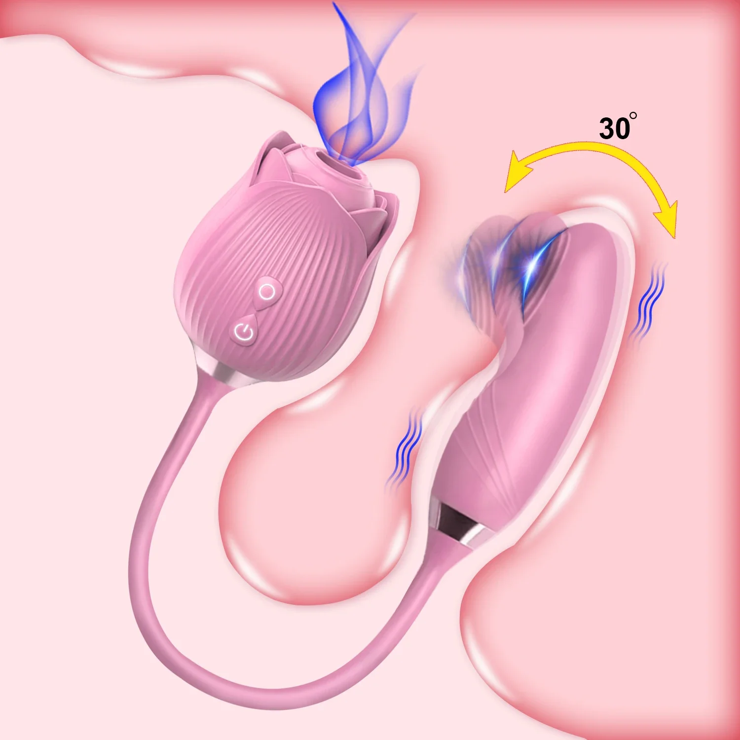 لعبة الورد مص تذبذب هزاز للنساء البظر الحلمة مصاصة لعق المهبل G بقعة محفز تدليك تهتز دسار لعبة الجنس