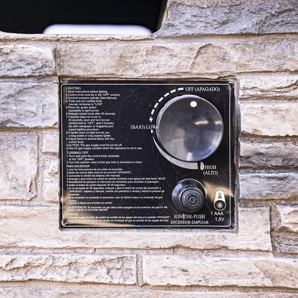 Manufacturing 63172 Newcastle Propane Firebowl Column Realistic Look Firepit Heater