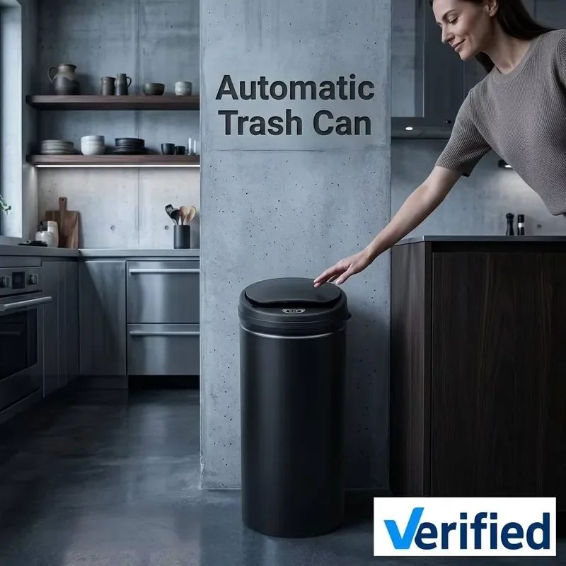 50L Smart Sensor Trash Can Automatic Metal Waste Bin Battery Operated Contactless Garbage Container with Deodorizer for Home