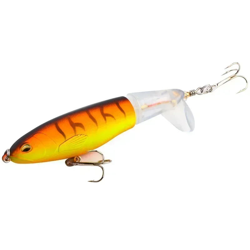 Topwater Fishing Lure Whopper 1 Pcs 10cm Artificial Bait Hard Plopper Soft Rotating Tail Tackle Wave Climbing