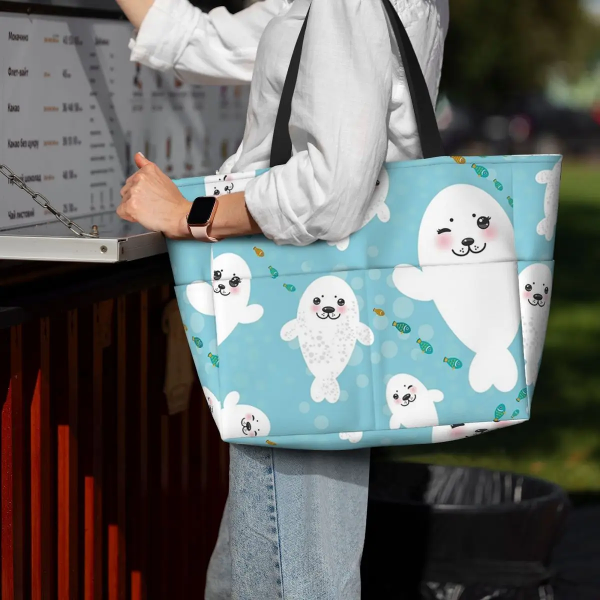 

Little Seals (3) Beach Tote Bag Sport Gym Yoga Duffle Large Tote Bag Women Travel Bag Fitness bag