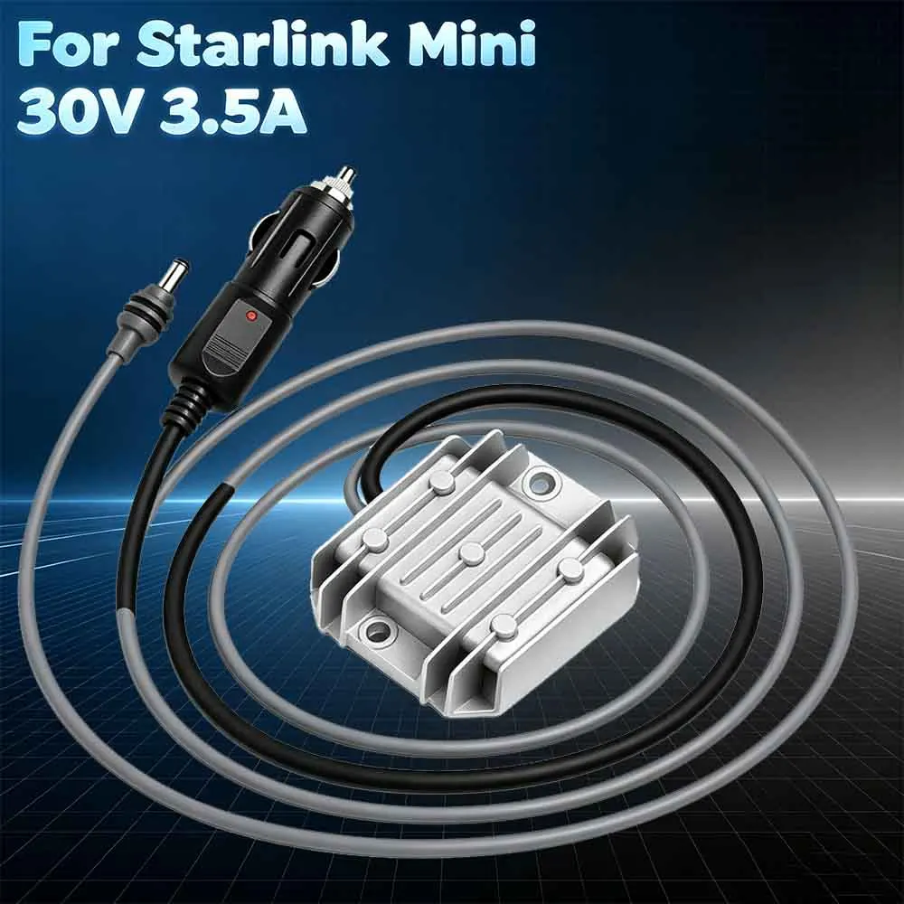 Starlink Mini 12V/24 to 30V 3.5A Cigarette Lighter Plug Step Up Converter Compatible with Cars RVs Boats And Off-grid Scenarios
