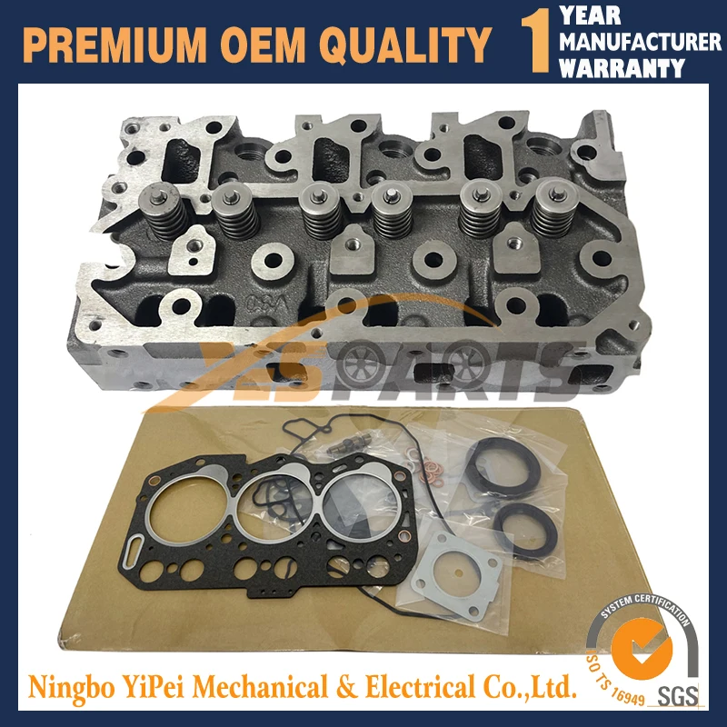 Cylinder Head Assy with valve 3TNV76 3D76E For Yanmar Komatsu PC22MR-3 PC26MR-3