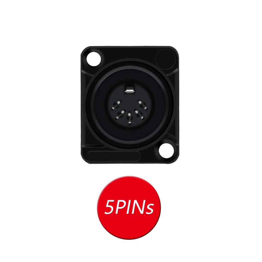 1Pc D-Type Din Connector 5Pin Din Socket Panel Mount Socket Kabel Connector Solderen Digitale Microfoon Converter