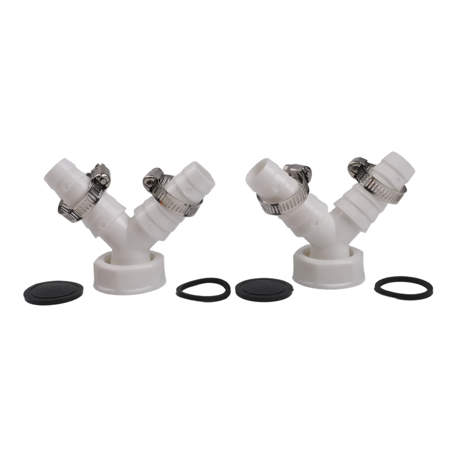 White PVC Y Drain Adapter Inch DN25 Double Connection For Washing Machine And Dishwasher Hose Splitter Plumbing Fittings