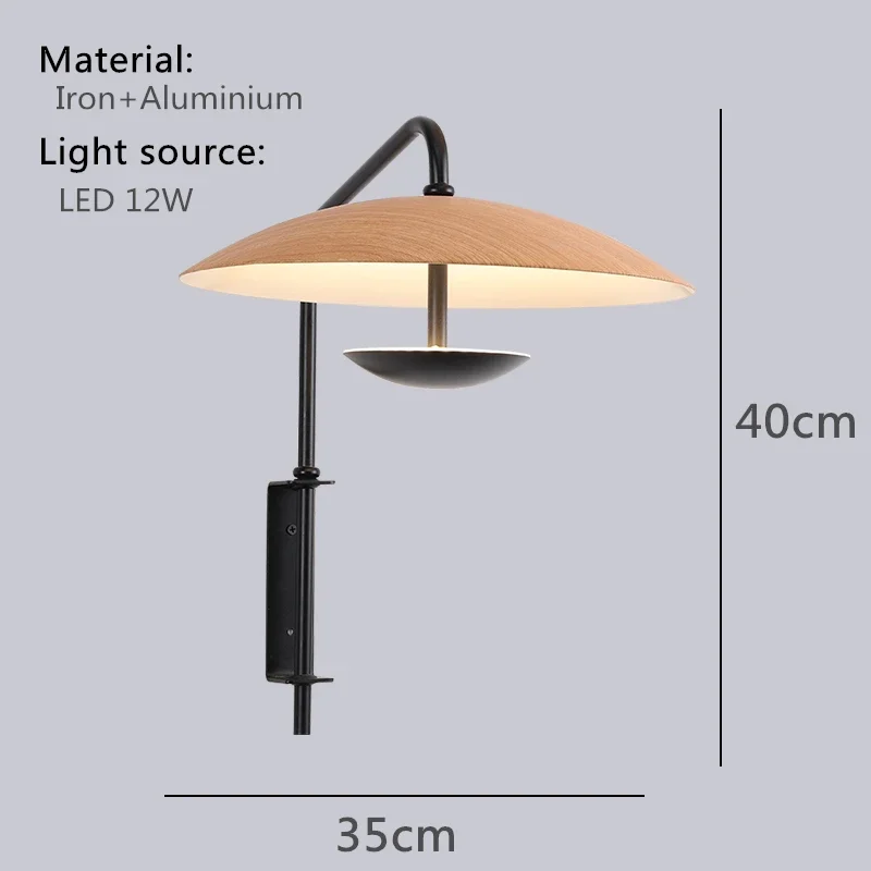 

Настенный светильник в скандинавском стиле в стиле ретро, вращение на 180 градусов, настенный светильник с летающей тарелкой для кафе-бара, магазина, декор, винтажные лампы, промышленное освещение