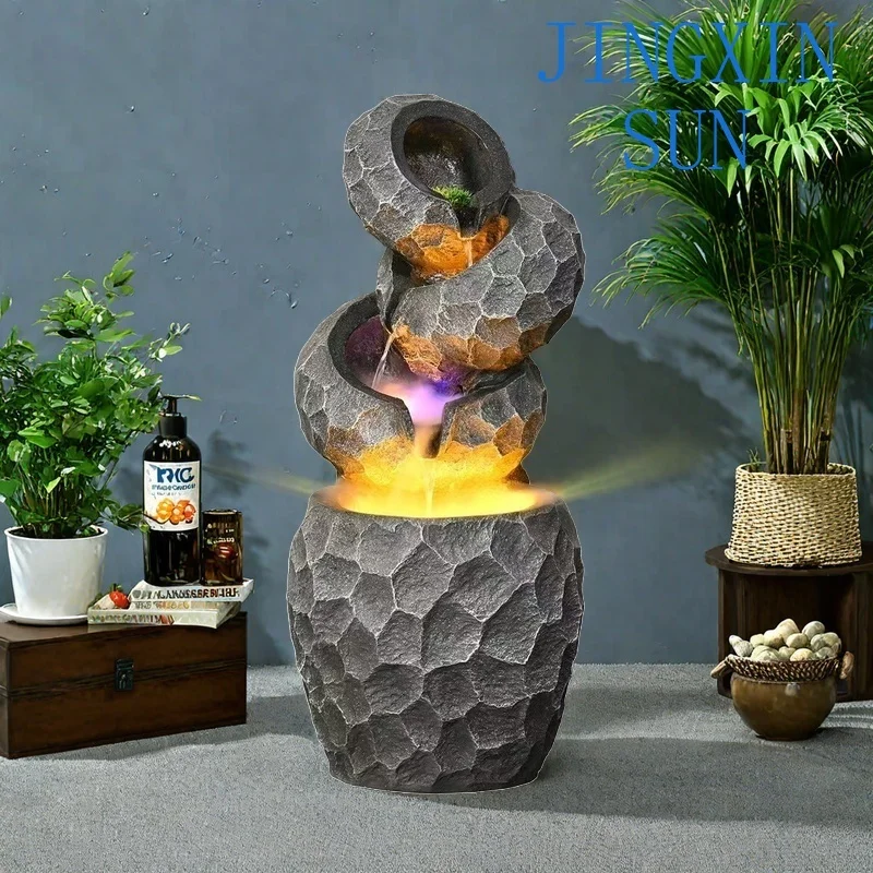 Modern indoor fountain resin cascade waterfall features fashion artificial wall decoration living room home decoration