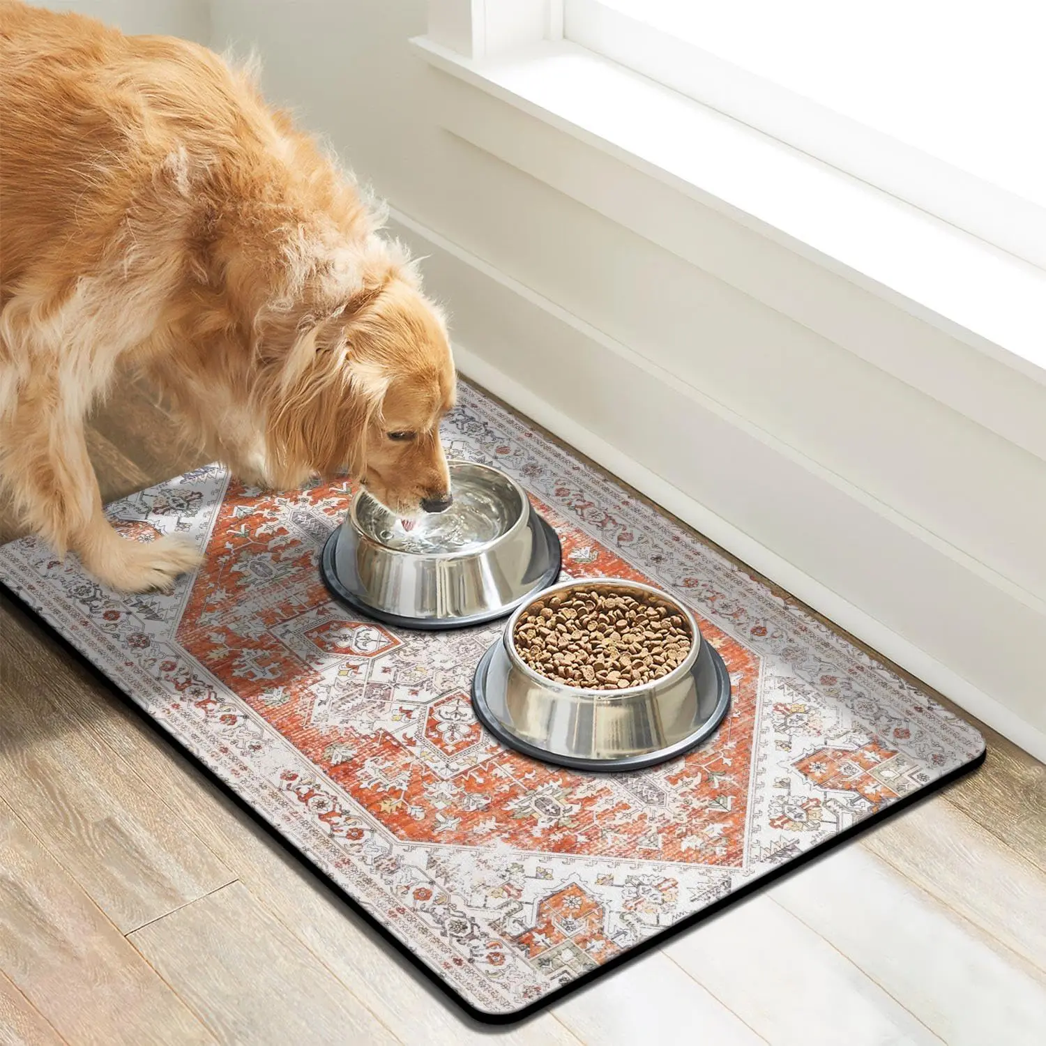 VIKAMA Tierfuttermittel, Hundefuttermittel, Katzenfuttermittel, rutschfeste und spritzwassergeschützte Futtermittel, Hundematten für Futter und