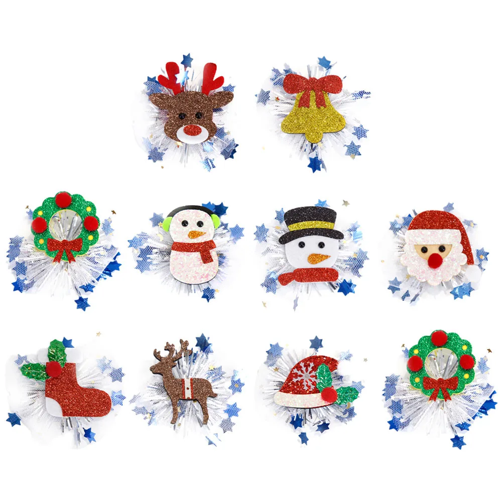 

10Pcs Xmas Hair Barrettes Christmas Hair Clips Holiday Hairpins Accessories for Women Parties Christmas Barrettes