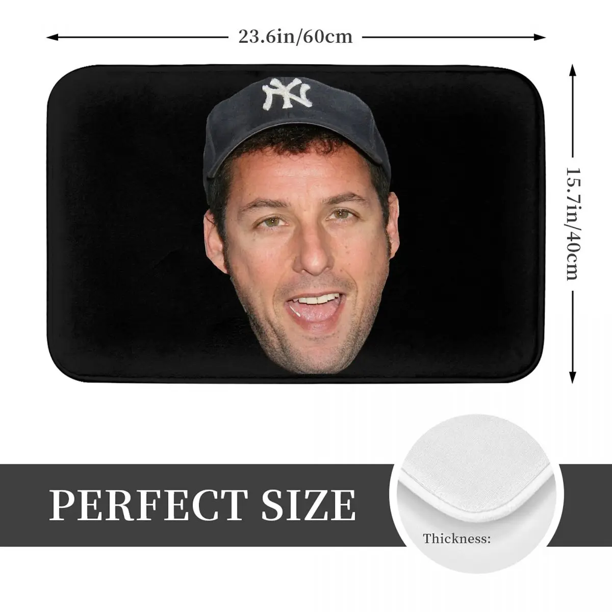 The Face Meme Adam Sandler Smile Amazing Poster Anti-slip Doormat Floor Mat Absorbent Mat Carpet Rug for Kitchen Entrance Home