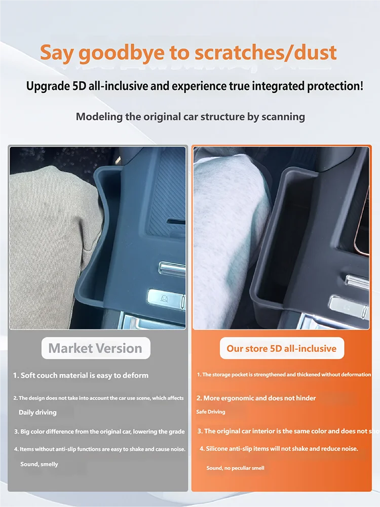 Car Styling Central Control Wireless Charging Silicone Pad Central Storage Dustproof Mat Acccessories For ZEEKR 9X 2025 2026 3