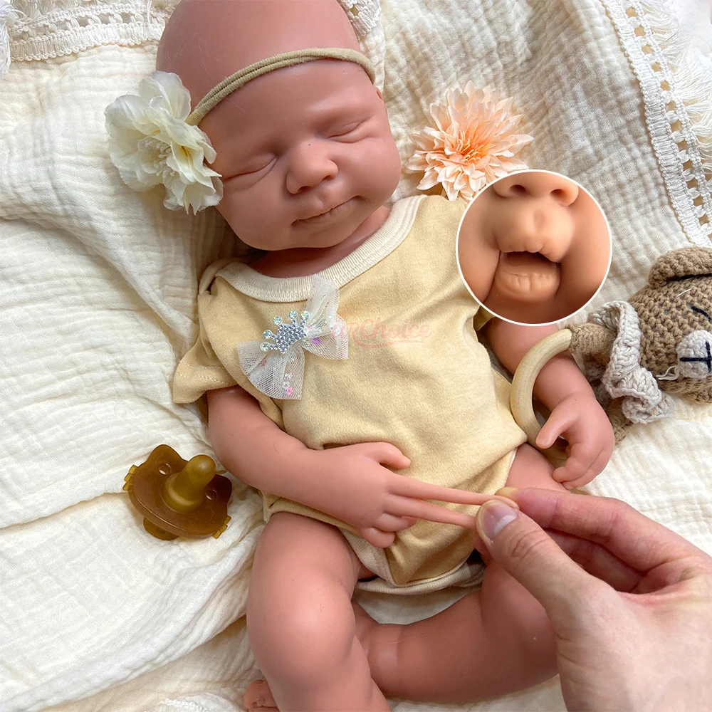 

Силиконовая кукла-реборн 50 см, полнотелая, из мягкого силикона, реалистичная, с утяжелением, можно использовать с пустышками, анатомически правильная, идеальный подарок