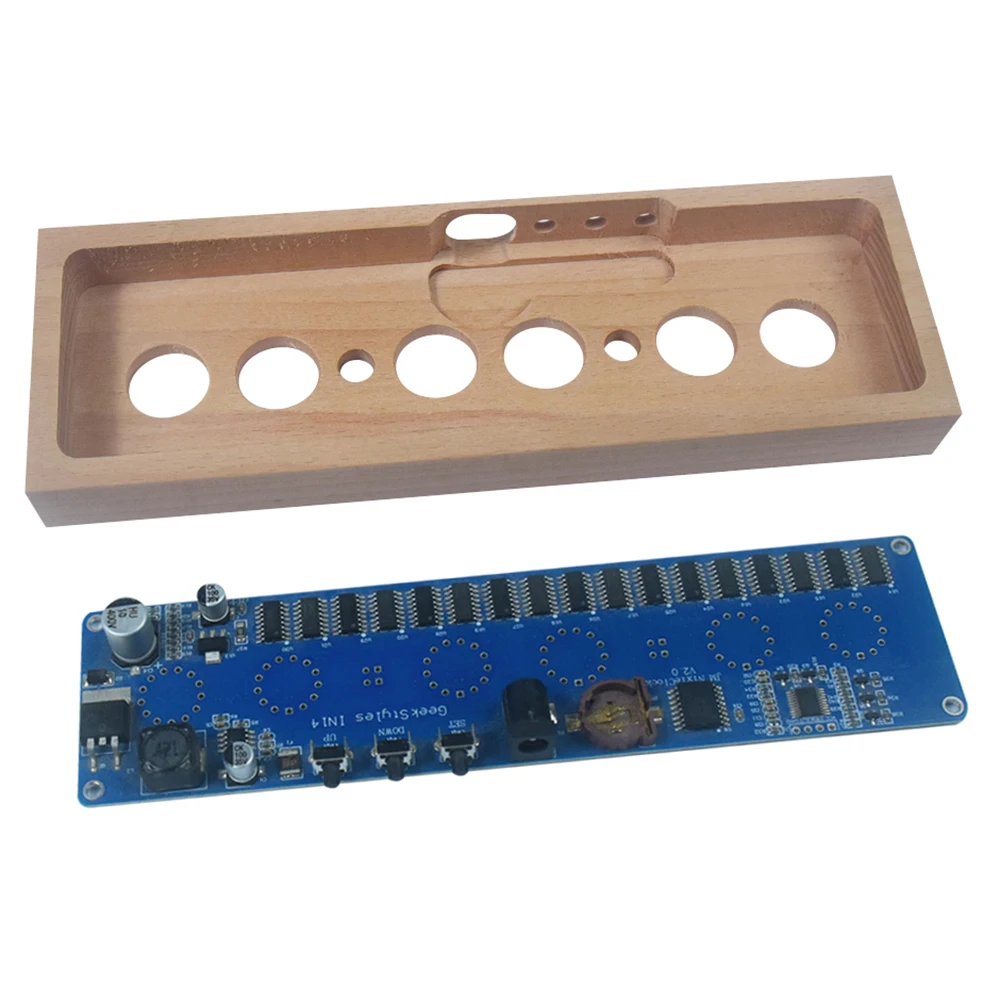 

Набор для сборки цифровых LED-часов IN14 Nixie Tube DIY: высокоточные часы с лампами IN14, 12В 1А, многоцветные, для экспериментов