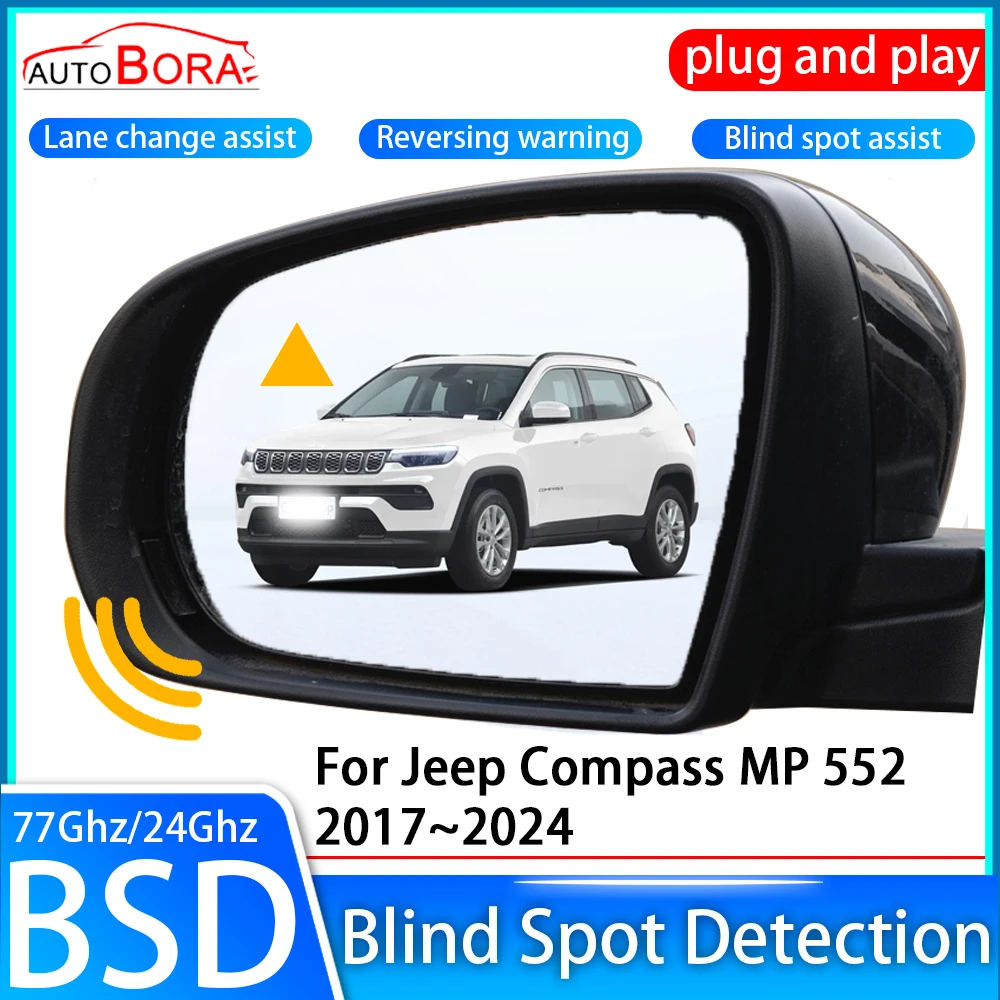 ZhuCamX Car Blind Spot Detection System BSD BSA BSM Sensor Drive Rear Mirror Monitoring for Jeep Compass MP 552 2017~2024