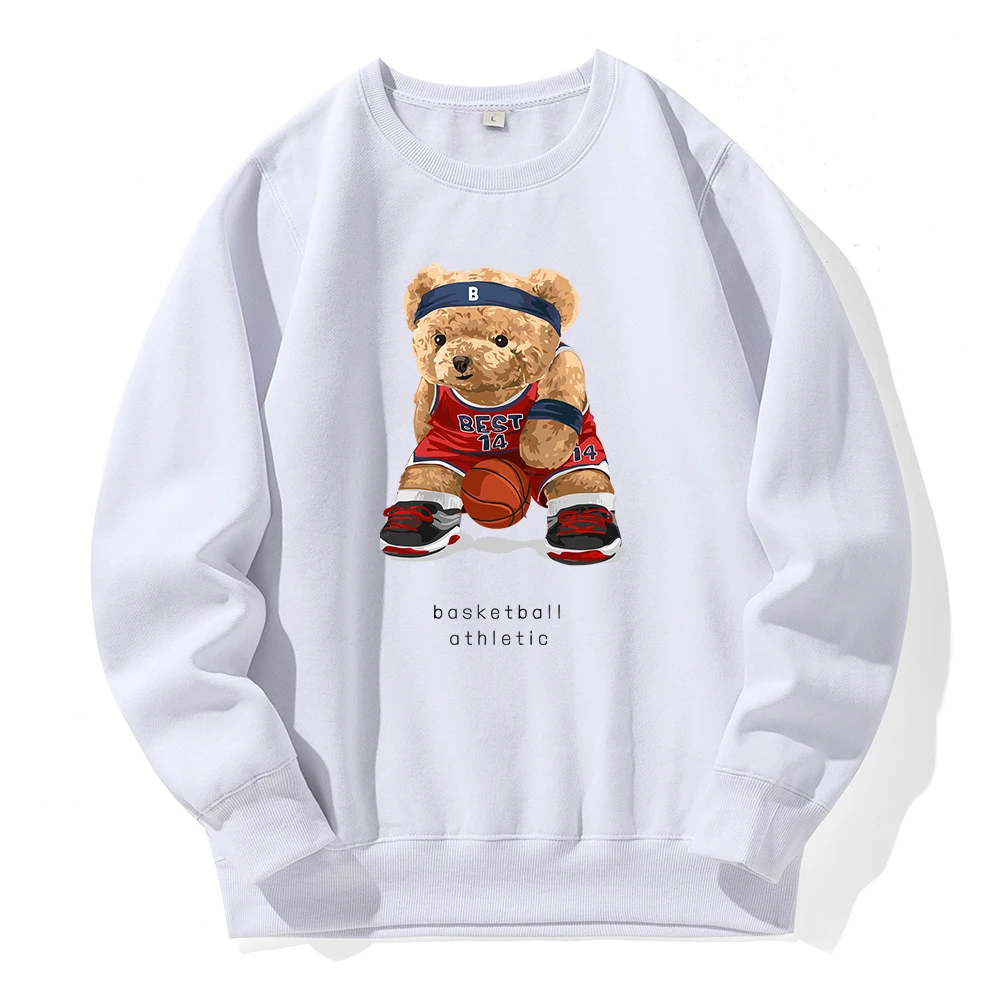 No Best14 Teddy Bear Basketball Athletic Sweatshirt Men Loose Casual Fashion Hoodie Funny Novelty Hoody Street Sports Hoodies