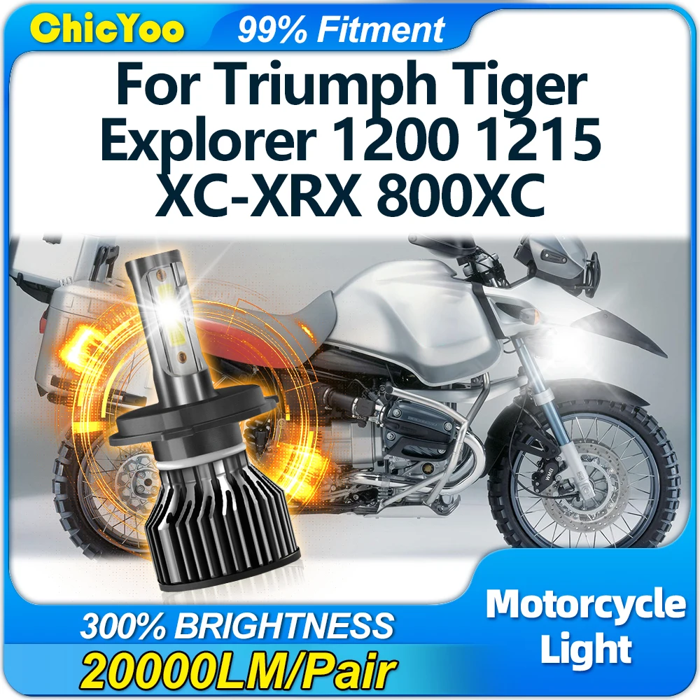 Bombilla LED para faro delantero de motocicleta H4, 120W, 6000K, Canbus blanco, sin Error, lámpara para Moto Triumph Tiger Explorer 1200 1215 XC-XRX 800XC