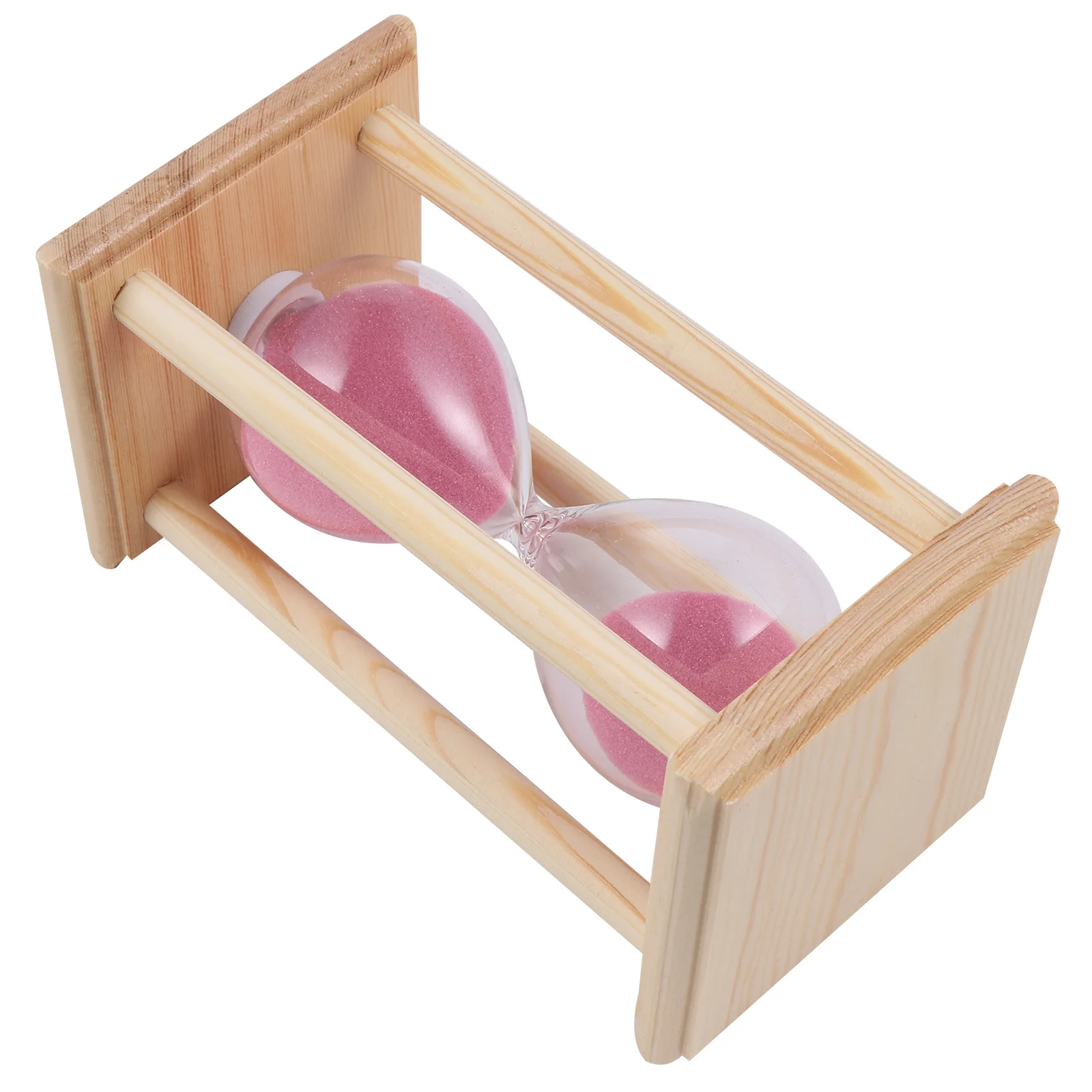 

15 Minutes Wooden Frame Sandglass Timer Glass Hourglass For Desktop Decor Tabletop Time Management Tool Transparent