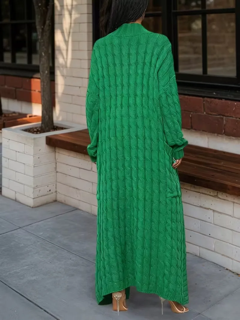 

Твист-карман, осенне-зимняя новая женская модная сексуальная повседневная длинная одежда